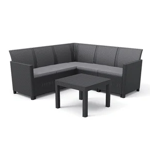 Curver Narożny zestaw ogrodowy Claire 5 ze stołem orlando grafitowy - Meble ogrodowe - miniaturka - grafika 1