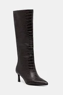 Kozaki damskie - Steve Madden kozaki skórzane Lavan damskie kolor brązowy na szpilce 11003290 - miniaturka - grafika 1