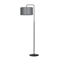 Lampy stojące - Lampa podłogowa stojąca Trapo czarno-szara 1xE27x15W wym: 150 x 50 x 35 cm tkanina Emibig - miniaturka - grafika 1