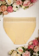 Majtki damskie - Żółte Klasyczne Majtki Figi z Elastycznej Bawełny Ulenvec - miniaturka - grafika 1