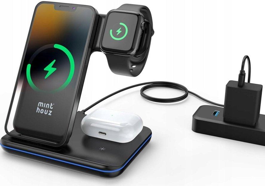 ŁADOWARKA BEZPRZEWODOWA ,MINTHOUZ Z ADAPTEREM 3w1,DO SZYBKIEGO ŁADOWANIA