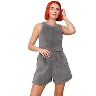 Koszulki i topy damskie - OHS Racerback crop tank top top gładki jednolity miś polar noc sen odzież domowa bez rękawów okrągły dekolt podstawowy przycięty top, Ciepły szary, 32-34 - miniaturka - grafika 1