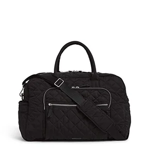 Vera Bradley Damska kultowa torba podróżna z diagonalu o skośnym splocie weekendowym, spokojna szara, jeden rozmiar, Czarny - Rozmiar Uniwersalny - Torby podróżne - miniaturka - grafika 1