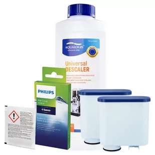 Zestaw Philips Saeco - AL-Clean 2szt, Uniwersalny Odkamieniacz 500ml, Philips CA6705/10 Środek Czyszczący do Obiegu Mleka - Akcesoria i części do ekspresów do kawy - miniaturka - grafika 1