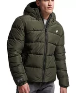 Kurtki męskie - Superdry Hooded Sports Puffr Jacket Kurtka męska, Dark Moss Green, XXL - miniaturka - grafika 1