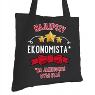 Torby i wózki na zakupy - Torba Bawełniana dla Ekonomisty Czarna Na Prezent ekologiczna Trwały Nadruk - miniaturka - grafika 1