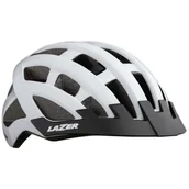 Kaski rowerowe - Lazer Compact kask rowerowy biały połysk - miniaturka - grafika 1