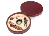 Zestawy do wina - Kpl. do wina w okrągłej skrzynce - 4 elementy - miniaturka - grafika 1