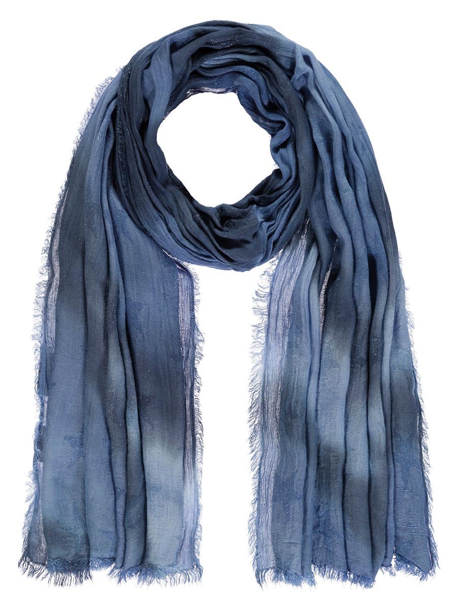 Damski szalik z delikatnymi gwiazdkami niebieski Passigatti