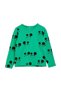 Bluzki dla dziewczynek - Mini Rodini longsleeve dziecięcy kolor zielony wzorzysty - grafika 1