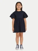 Sukienki i spódniczki dla dziewczynek - Tommy Hilfiger Sukienka codzienna Anglaise KG0KG08029 Granatowy Regular Fit - miniaturka - grafika 1