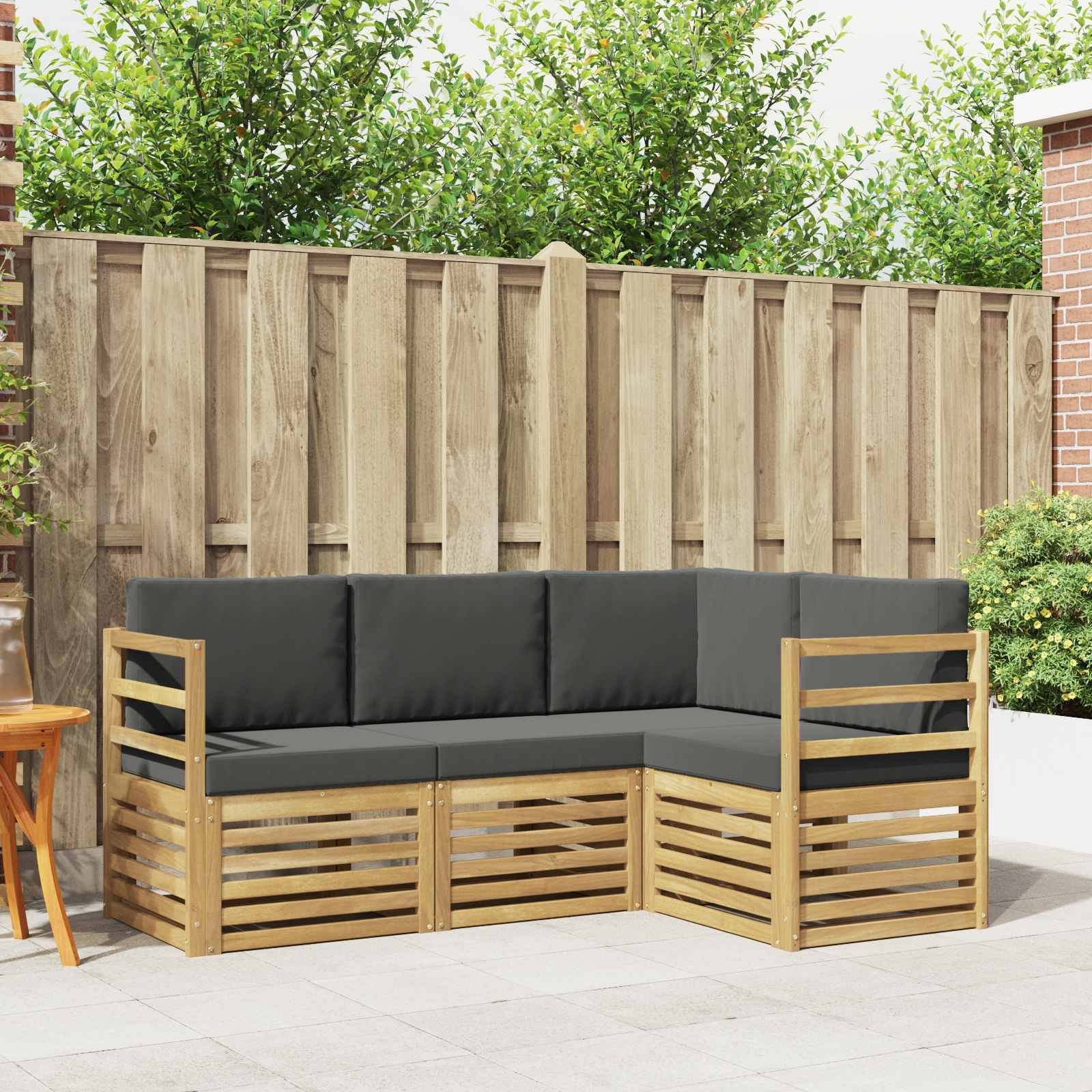 vidaXL Zestawy sof 4 pcs Biały i antracyt 185,5 x 126,5 x 73 cm