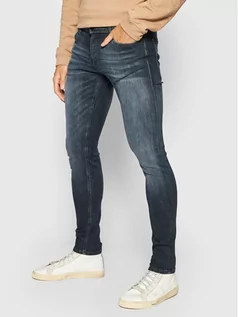 Spodnie męskie - Jack&Jones Jeansy Liam 12185949 Granatowy Skinny Fit - grafika 1