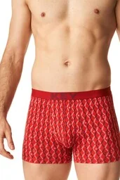 Bokserki męskie czerwone w drobny wzór MXH 516 Key - Majtki męskie - miniaturka - grafika 1