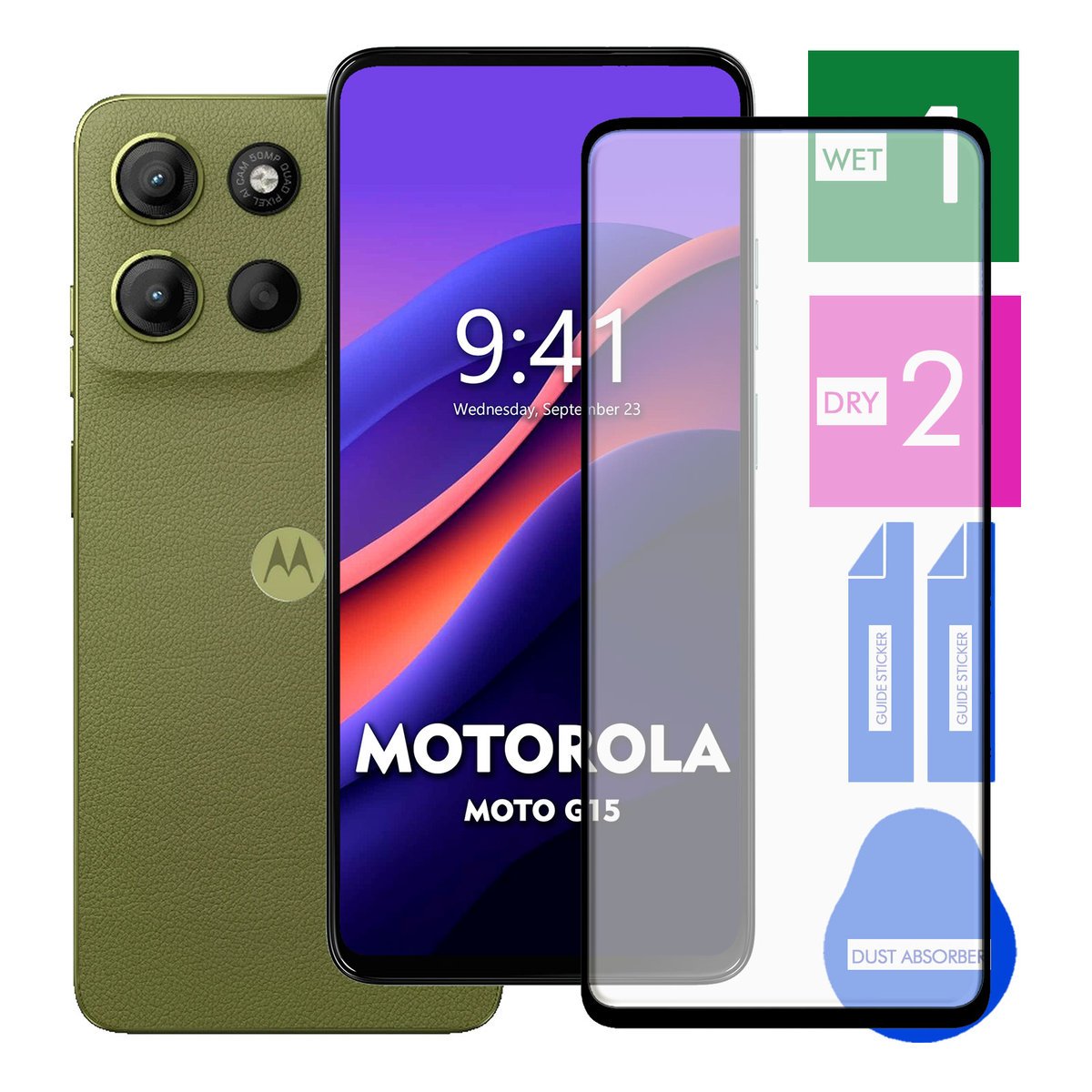 SZKŁO HARTOWANE DO MOTOROLA MOTO G15 NA TELEFON PEŁNE CAŁY EKRAN 9H 5D