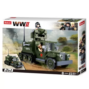 Sluban Klocki Wojsko Czołg Wojskowy 2w1 243el. B0685 G119864 - Klocki - miniaturka - grafika 1