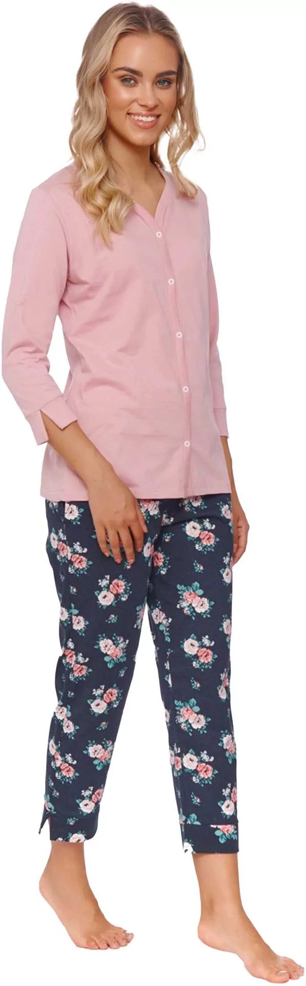 Damska piżama ze spodniami w kwiatuszki Doctor Nap