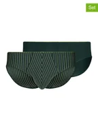 Majtki męskie - Skiny Slipy (2 pary) w kolorze ciemnozielonym - miniaturka - grafika 1