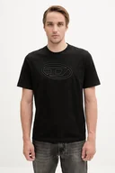 Koszulki męskie - Diesel t-shirt bawełniany T-ADJUST-BIGOVAL męski kolor czarny z nadrukiem A17402.0NJBM - miniaturka - grafika 1