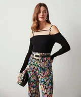 Swetry damskie - IPEKYOL Damski sweter z wycięciami, czarny, XL (DE) - miniaturka - grafika 1