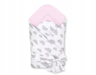 Rożki i beciki - Dwustronny rożek dla niemowląt miękki z wiązaniem - chmurki szare - miniaturka - grafika 1