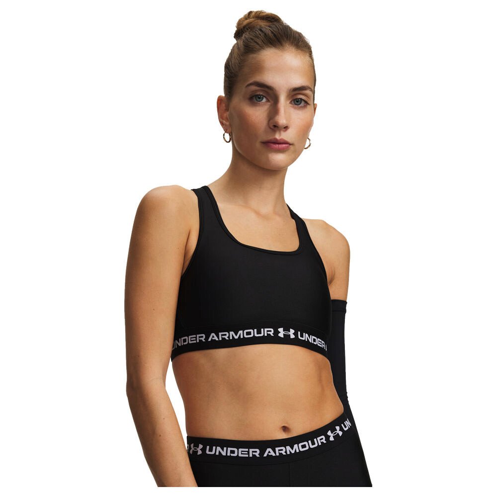 Biustonosz damski Under Armour Crossback Mid Bra Ultimate Black/White M