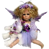 Zabawki sensoryczne - Ceramiczna Lalka Elf z Misiem w Kolorze Wrzosowym - miniaturka - grafika 1