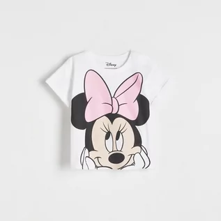 Koszulki dla dziewczynek - T-shirt z nadrukiem Minnie Mouse - Biały - grafika 1