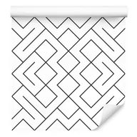 Tapety - Tapeta Do Salonu Czarno-Biały Wzór Geometryczny 0,53m x 10m - miniaturka - grafika 1