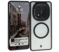 Etui i futerały do telefonów - Bizon MatteO z MagSafe do Xiaomi Redmi Note 14 Pro 5G / 14 Pro Plus 5G / Poco X7 Półprzezroczyste z czarną ramką - miniaturka - grafika 1