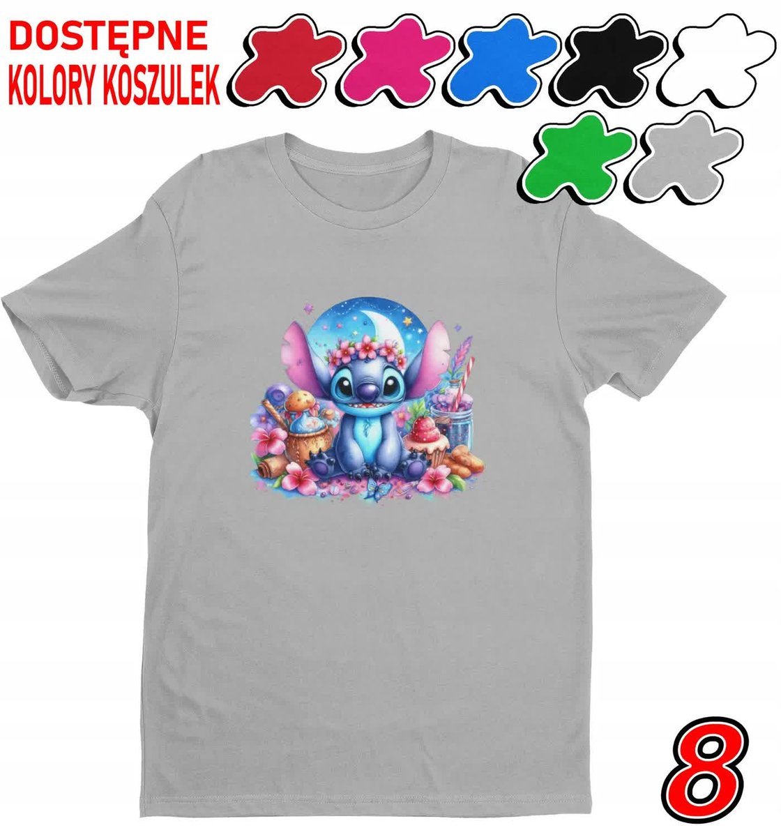 Koszulka Dziecięca Z Nadrukiem Dla Fana Stich Angel Słodziak -M 134-140