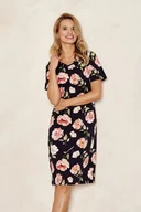 Piżamy ciążowe - KOSZULA TARO 3134 PEONY SS24 (kolor CZARNY-KWIATKI, rozmiar M) - miniaturka - grafika 1