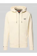 Bluzy męskie - Bluza rozpinana z wyhaftowanym logo i kapturem - Superdry - miniaturka - grafika 1