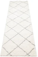 Wycieraczki - Kremowo-szary chodnik włochacz w kratkę R9-P58 - miniaturka - grafika 1
