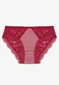 Majtki damskie - Czerwone Majtki Figi w Paski Ozdobione Koronką Ilumoria - miniaturka - grafika 1