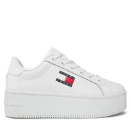 Sneakersy damskie - Sneakersy Tommy Jeans Tjw Flatform Ess EN0EN02518 Biały - miniaturka - grafika 1