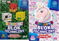 Szkolne artykuły papiernicze - Blok techniczny biały ASTRAPAP A4 10 ark "Pixel&Unicorn" - miniaturka - grafika 1