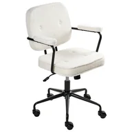 Fotele i krzesła biurowe - Beliani Krzesło obrotowe PAWNEE Boucle Złamana biel - miniaturka - grafika 1
