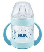 Akcesoria do karmienia - NUK butelka Nature Sense z uchwytami ze wskaźnikiem temperatury 150 ml (niebieska) - miniaturka - grafika 1
