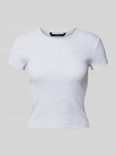 T-shirt o kroju regular fit z prążkowaniem model ‘CHLOE’ - Koszulki i topy damskie - miniaturka - grafika 1