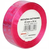Pasmanteria - BREWIS Wstążka satynowa 25mm różowa wielkanoc Brewis WSE25-5 - miniaturka - grafika 1