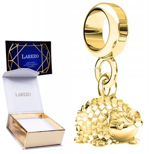 Piękny CHARMS ZŁOTY Wiszący z Jeżem Jeżykiem Lśniący Jeż Pupil SREBRO 925 - Wisiorki - miniaturka - grafika 1