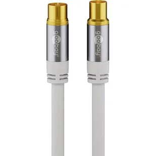 Goobay TV antenna cable 135dB white 1m 4x shielded (70313) - Kable - miniaturka - grafika 1