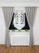 Firany - PANEL OKIENNY PANEL AŻUROWY DO SALONU Z KORALIKAMI 70X140CM BIAŁY FILC - miniaturka - grafika 1