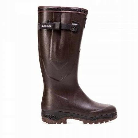 AIGLE BRĄZOWE KALOSZE DO POŁOWY ŁYDKI Z BRĄZOWĄ PODESZWĄ 40 26IA