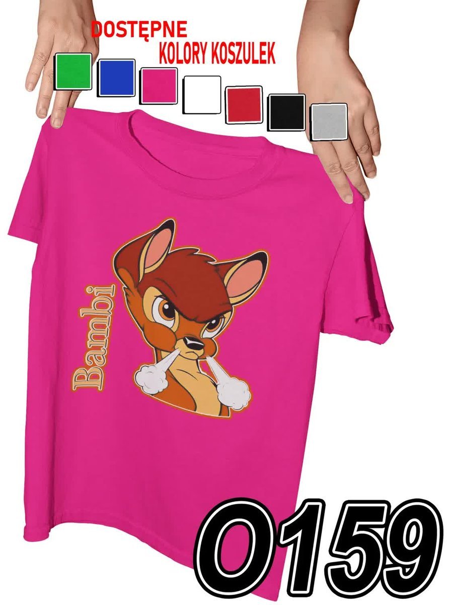 Koszulka Dziecięca Z Nadrukiem Bambi Jelonek Bajki - L 146-152