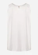 Piżamy męskie - Biała Bawełniana Koszulka Typu Tank Top Zianessa - miniaturka - grafika 1