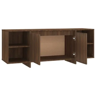 Lumarko Szafka pod TV, brązowy dąb, 130x35x50 cm, płyta wiórowa - Szafki RTV - miniaturka - grafika 7