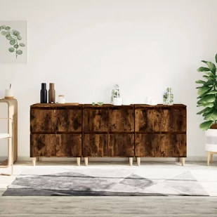 vidaXL Komody, 3 szt., przydymiony dąb, 60x35x70 cm - Komody - miniaturka - grafika 1