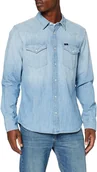 Koszule męskie - Lee Lee Western Shirt Męska Koszula Faded Blue L643Nsof-2Xl - miniaturka - grafika 1